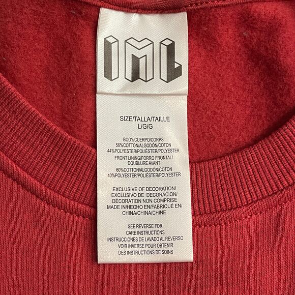 IML Holiday Party Animals Light Up Ugly Christmas Sweatshirt Size Large - Picture 3 of 3